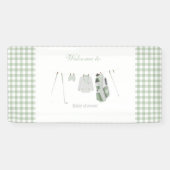 Sage groene golf baby shower spandoek (Horizontaal)