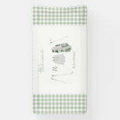 Sage groene golf baby shower spandoek (Verticaal)