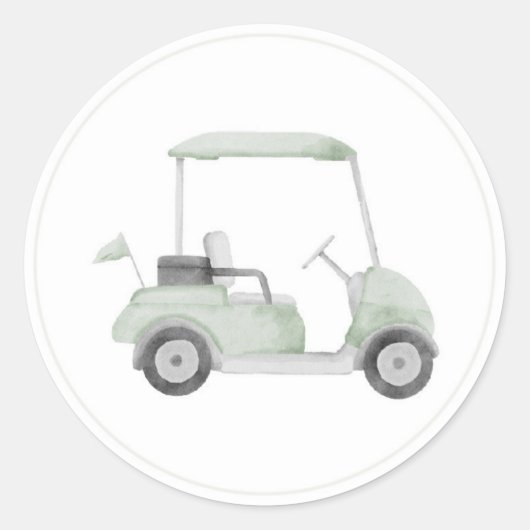 Sage groene golfkar sticker (Voorkant)