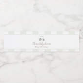 Sage groene golfkar waterfles etiket (Enkel label)