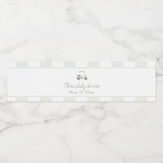 Sage groene golfkar waterfles etiket (Enkel label)