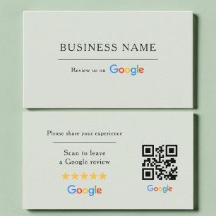 Sage Groene Google Review QR Code Spa Salon Visitekaartje