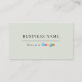 Sage Groene Google Review QR Code Spa Salon Visitekaartje (Voorkant)