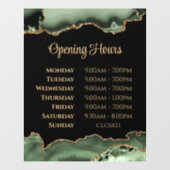 Sage Groene Gouden Agaat Openingstijden Venster Cl Raamsticker (Vel)