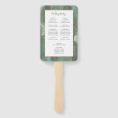 Sage Groene Gouden Agaat Trouwprogramma Handwaaier (Achterkant)