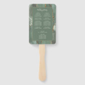 Sage Groene Gouden Agaat Trouwprogramma Handwaaier (Achterkant)