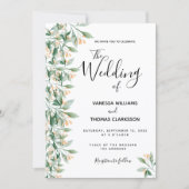 Sage groene gouden botanische bruiloft kaart (Voorkant)