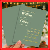 Sage Groene Gouden Bruiloft Folie Uitnodiging