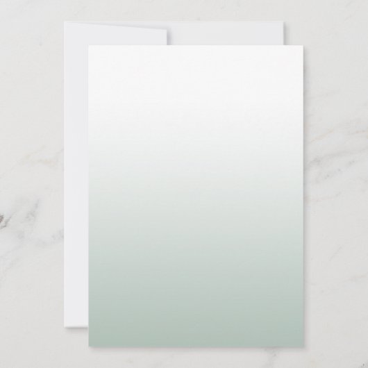 Sage groene gouden waterkleurige botanische bruilo kaart (Achterkant)