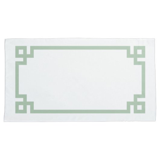 Sage Groene Griekse hoofdgrens Kegelgrootte Kussensloop (Voorkant-Rechts)