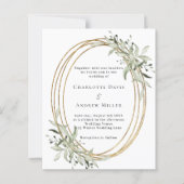 Sage groene groen groen goud lijst huwelijksuitnod (Voorkant)