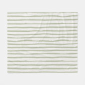 Sage Groene Grunge Vet Stokes Lijnen Patroon Fleece Deken (Voorkant (Horizontaal))