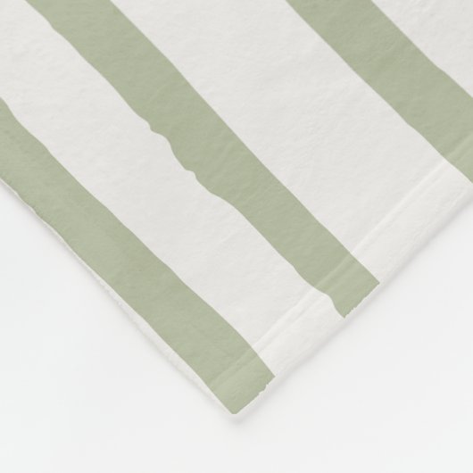 Sage Groene Grunge Vet Stokes Lijnen Patroon Fleece Deken (Hoek)