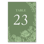 Sage Groene Hand Getrokken Bloemen Huwelijk Kaart (Voorkant)