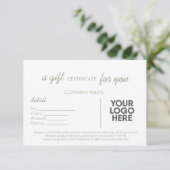 Sage Groene Handschrift Zakelijk Gift met Logo (Staand voorkant)