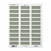 Sage Groene Hart Script Koppel Retouradres  Etiket (Full Sheet)
