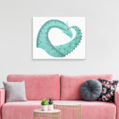 Sage groene hartdraak op wit canvas afdruk (Insitu (Woonkamer))