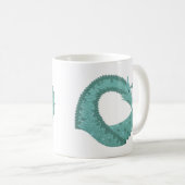 Sage groene hartdraak op wit koffiemok (Voorkant rechts)