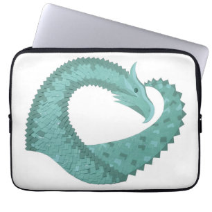 Sage groene hartdraak op wit laptop sleeve
