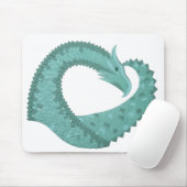 Sage groene hartdraak op wit muismat (Met muis)