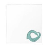 Sage groene hartdraak op wit notitieblok (Voorkant)