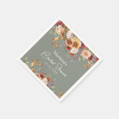 Sage Groene Herfst Bloemen Vrijgezellenfeest Servet (Hoek)