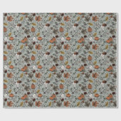 Sage Groene Herfst Oogst en Koe Skulls Halloween Cadeaupapier (Vlak)