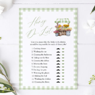Sage Groene Honey Do List Bruidsfeest Spel Kaart