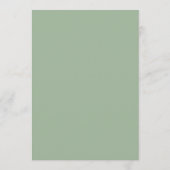 Sage Groene Huwelijksmenu Kaarten Eenvoudig (Achterkant)