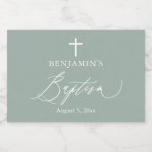 Sage Groene Jongen Doop Mini Mousserende Wijnfles Sparkling Wijnetiket (Enkel label)