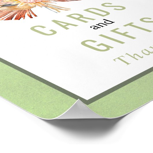 Sage groene kaarten en geschenken vallen poster vo (Hoek)