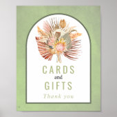 Sage groene kaarten en geschenken vallen poster vo (Voorkant)