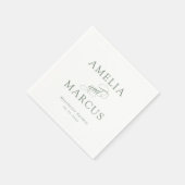 Sage Groene  Kalligrafie Bruiloft Servet (Hoek)