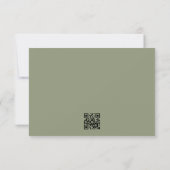 Sage Groene Kalligrafie Bruiloft Website QR CODE RSVP Kaartje (Achterkant)