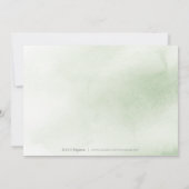 Sage groene kalligrafie met florale kalligrafie, b save the date (Achterkant)