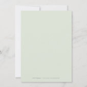 Sage groene kalligrafie rustige florale bruiloft kaart (Achterkant)