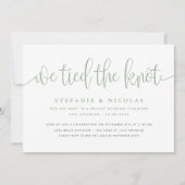Sage Groene Kalligrafie We Banden De Knoop Bruilof Kaart (Voorkant)