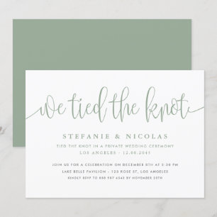 Sage Groene Kalligrafie We Banden De Knoop Bruilof Kaart