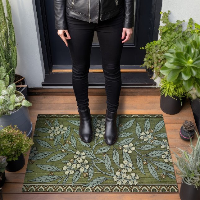 Sage Groene Kersenbloesem Art Deco Walter Crane Deurmat (Creator heeft geüpload)