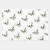 Sage groene kerst inpakpapier - set van 3 (Voorkant 3)
