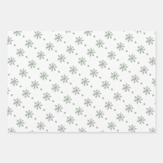 Sage groene kerst inpakpapier - set van 3 (Voorkant 2)