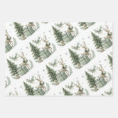 Sage groene kerst inpakpapier - set van 3 vel (Voorkant)