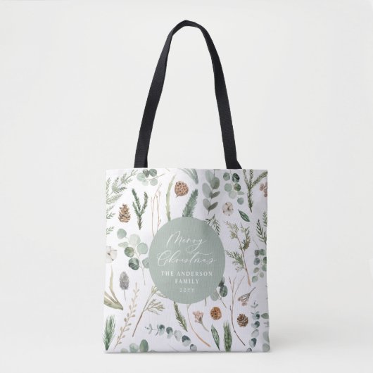 Sage groene kerst minimal botanica Tas (Voorkant)