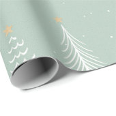 Sage-groene kerstbomen cadeaupapier (Rol Hoek)