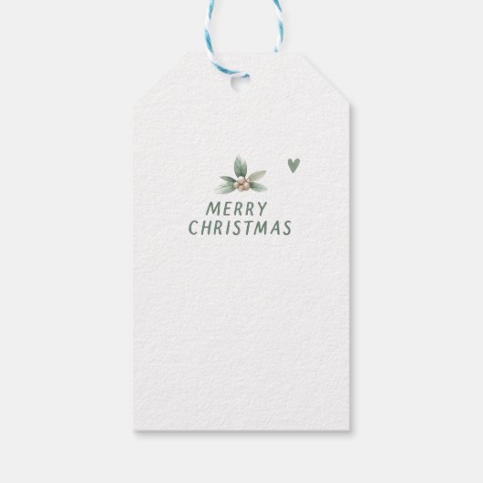 Sage Groene Kerstbomen & Rendieren Gift label Cadeaulabel (Achterkant)