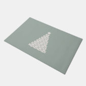 Sage Groene Kerstboom Deurmat (Schuin)