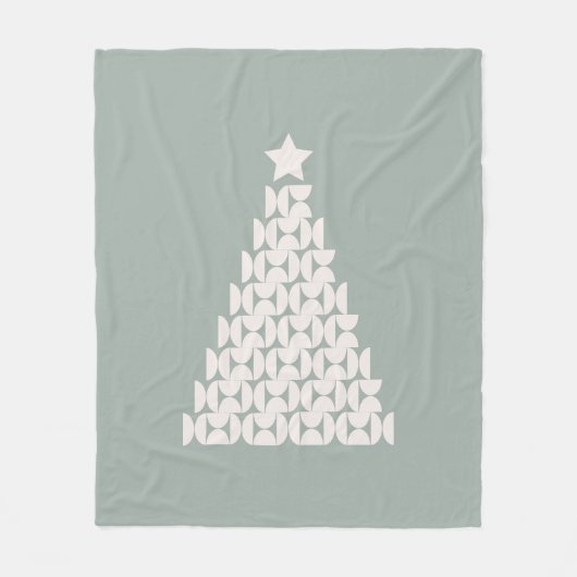 Sage Groene Kerstboom Fleece Deken (Voorkant)