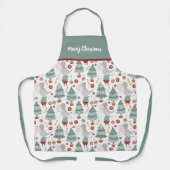 Sage Groene Kerstboom, Muis, Geschenken Schort (Voorkant)