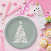Sage Groene Kerstboom Papieren Bordje (Feest)