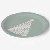 Sage Groene Kerstboom Papieren Bordje (Gekanteld)